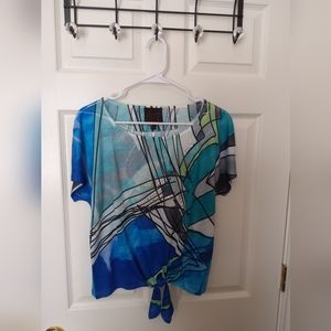 French Blue Ladies Short-sleeved Top